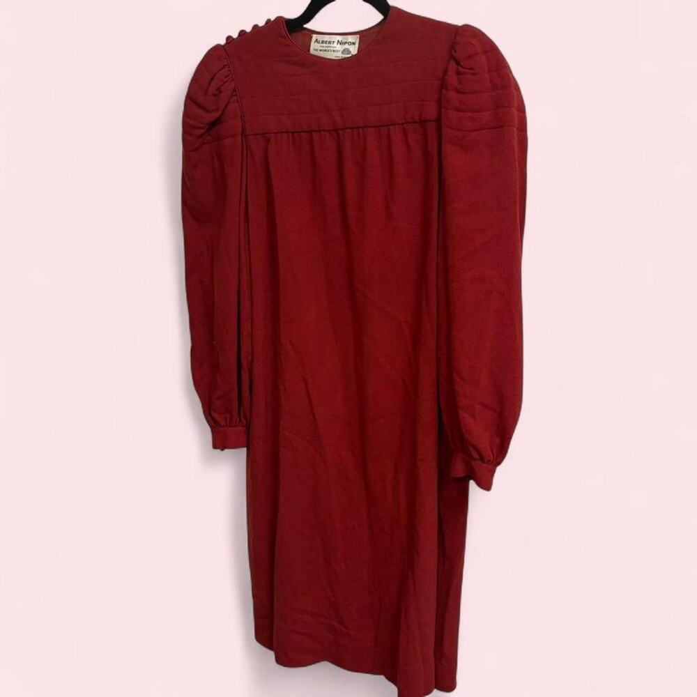 Vintage albert nipon red wool dress